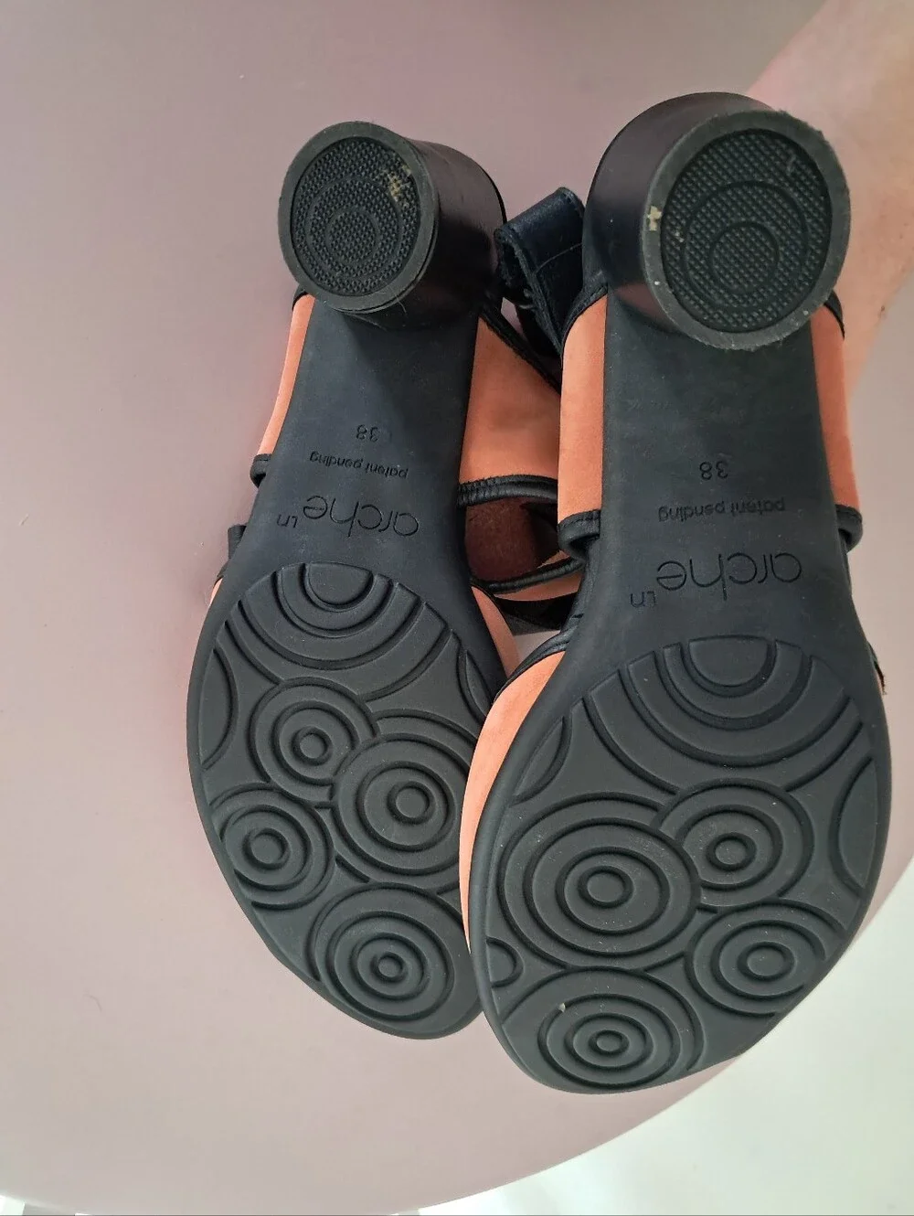 Arche Heels Women's 38 8 Coral Black Suede Leather Leigha Luxury Comfy